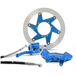 Kit freinage Supermotard beringer top race Axial 6 pistons disque fonte couleur bleu