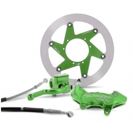 Kit freinage Supermotard beringer top race Axial 6 pistons disque fonte vert