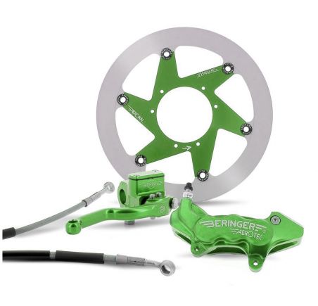 Kit freinage Supermotard beringer top race Axial 6 pistons disque fonte vert
