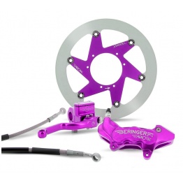 Kit freinage Supermotard beringer top race Axial 6 pistons disque fonte violet