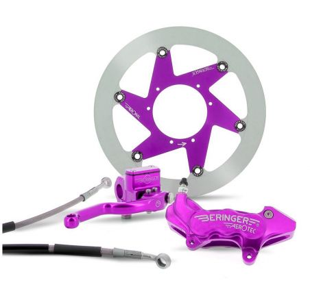 Kit freinage Supermotard beringer top race Axial 6 pistons disque fonte violet