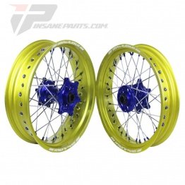 Paire de jantes supermotard SM Pro platinium pour KAWASAKI KXF