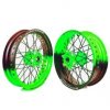 Paire de roues Supermotard SM Pro Platinum Bi-couleur vert Fluo KTM