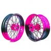 Paire de roues Supermotard SM Pro Platinum Bi-color Fluo KTM personalisées