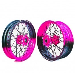 Paire de roues Supermotard SM Pro Platinum Bi-color Fluo KTM personalisées