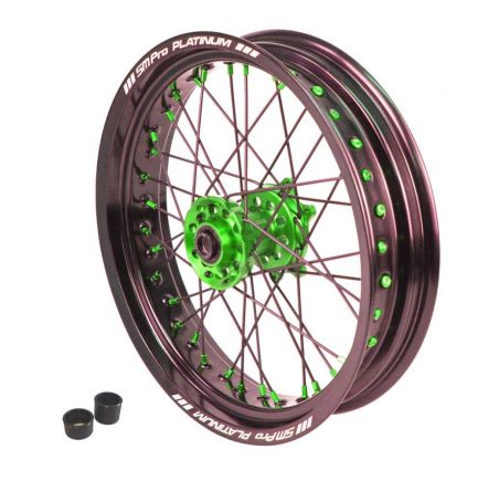 Roue complète avant supermotard SM PRO platinium pour Kawasaki