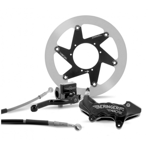 Kit freinage aeronal Supermotard beringer top race Axial 6 pistons disque fonte couleur noire Stark VARG