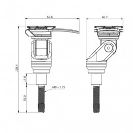 Support smartphone pour moto à tige filetée QUAD LOCK