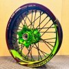Kit déco autocollant pour jantes supermotard bi-color