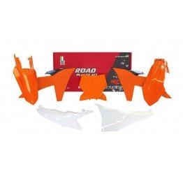 Kit plastiques RACETECH orange/blanc KTM SX/SXF 2023-2024