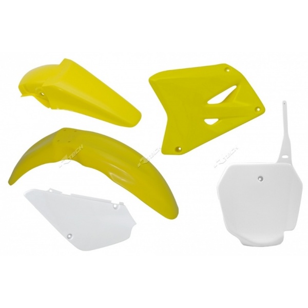 Kit plastique RACETECH couleur origine jaune/blanc Suzuki RM85 2002-2023
