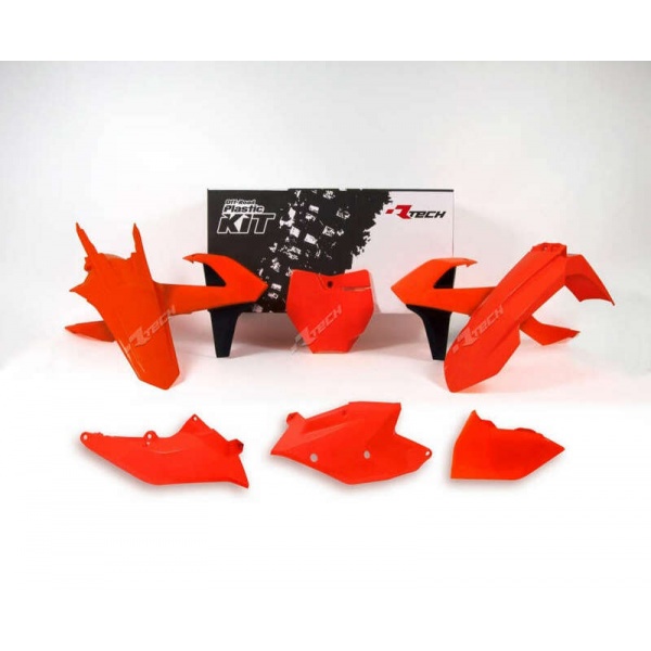 Kit plastique RACETECH orange fluo/noir KTM Kit plastique RACETECH orange fluo/noir KTM