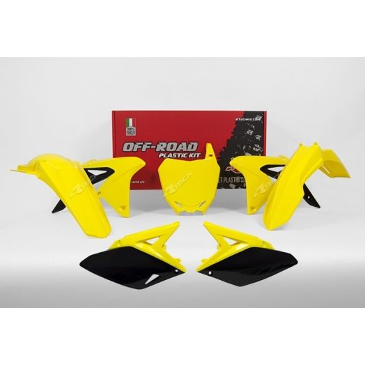 Kit plastique RACETECH couleur origine jaune/noir Suzuki RM-Z250 2010-2018