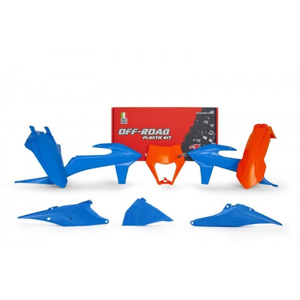 Kit plastiques RACETECH orange/bleu KTM Kit plastiques RACETECH orange/bleu KTM