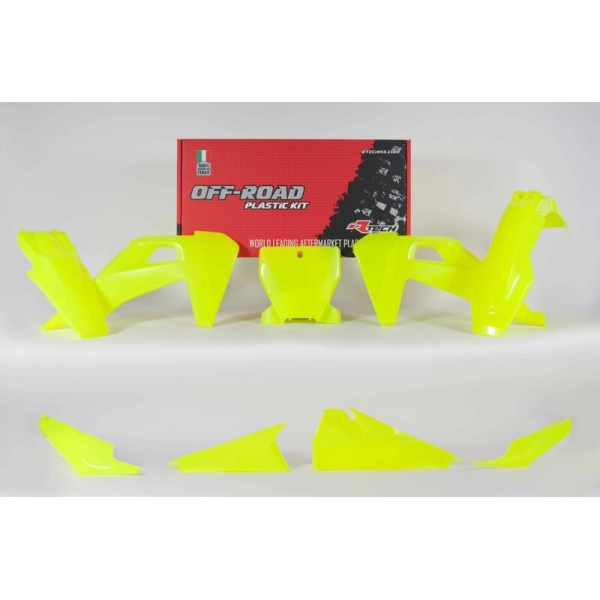 Kit plastique RACETECH jaune fluo Husqvarna TC/FC/TX/FX 2019-2022 Kit plastique RACETECH jaune fluo Husqvarna TC/FC/TX/FX 2019-2022