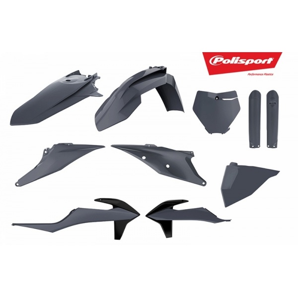 Kit plastiques POLISPORT gris nardo KTM SX/SX-F Kit plastiques POLISPORT gris nardo KTM SX/SX-F