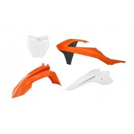 Kit plastique RACETECH orange/blanc/noir KTM 50 SX 2016-2023