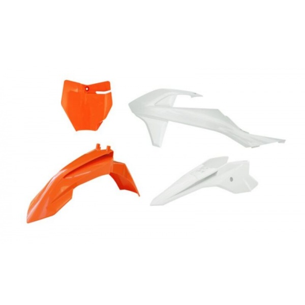 Kit plastique RACETECH orange/blanc KTM 50 SX 2016-2023 Kit plastique RACETECH orange/blanc KTM 50 SX 2016-2023