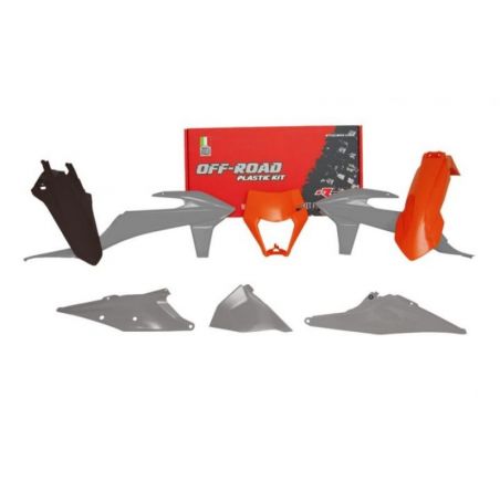 Kit plastique RACETECH KTM gris/orange/noir EXC/EXC-F 2020-2023