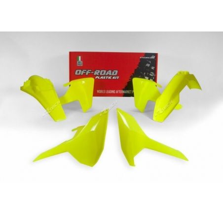 Kit plastique RACETECH jaune fluo Husqvarna TE/FE/TX 2017-2019