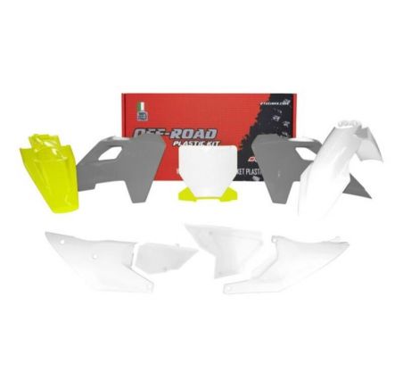 Kit plastiques RTECH blanc/gris/jaune Husqvarna FS/TC/FC/TX/FX 2023-2024