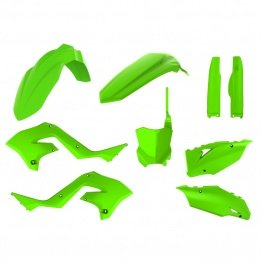 Kit plastiques POLISPORT Restylé vert citron Kawasaki KX125/250 2003-2008