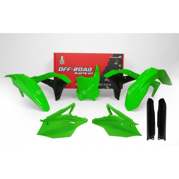 Kit plastique RACETECH vert fluo/noir Kawasaki KX250F 2017-2020 Kit plastique RACETECH vert fluo/noir Kawasaki KX250F 2017-2020