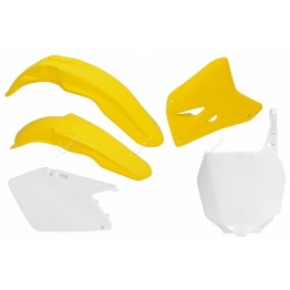Kit plastique RACETECH couleur origine jaune/blanc Suzuki RM125/250 2001-2008