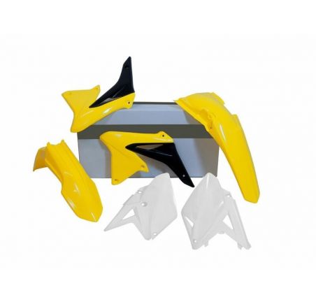 Kit plastique RACETECH couleur origine blanc/jaune Suzuki RMX 450 2010-2019