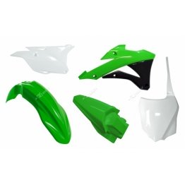 Kit plastique RACETECH couleur origine vert/blanc Kawasaki KX85 2014-2021