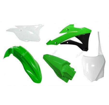 Kit plastique RACETECH couleur origine vert/blanc Kawasaki KX85 2014-2021