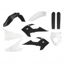 Kit plastiques POLISPORT noir/blanc Gas Gas 200/250/300 EC 2018-2020