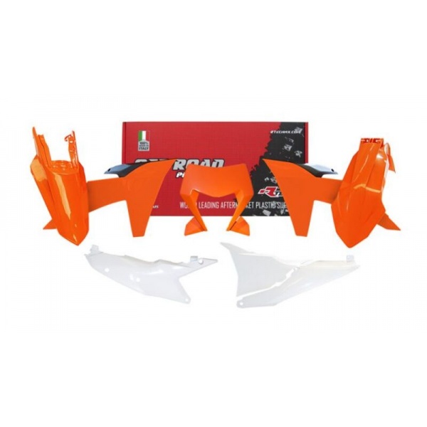 Kit plastique RACETECH orange/blanc KTM 150/250/300/350/450/500 EXC EXCF XC-W 2024 Kit plastique RACETECH orange/blanc KTM 150/250/300/350/450/500 EXC EXCF XC-W 2024