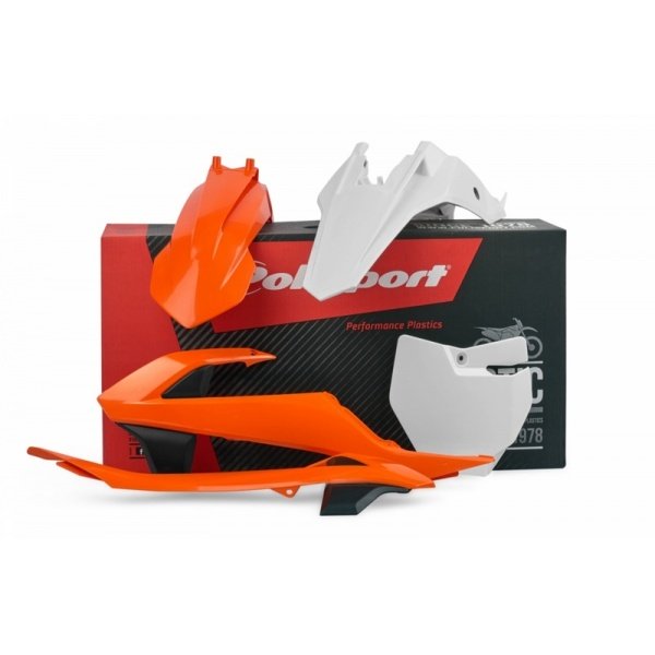 Kit plastique POLISPORT avec cache boîte à air/plaques latérales couleur origine (2016) KTM SX65 Kit plastique POLISPORT avec cache boîte à air/plaques latérales couleur origine (2016) KTM SX65