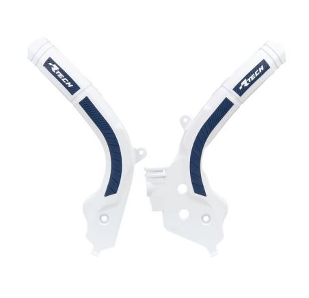 Protège cadre RACTECH bi-matières blanc/bleu