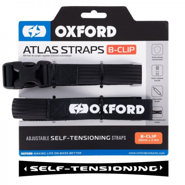 Sangle B Clip OXFORD Atlas 26mm x 2.0M noir (paire) Sangle B Clip OXFORD Atlas 26mm x 2.0M noir (paire)