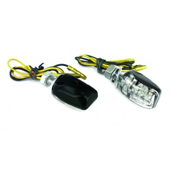 Clignotants BIHR Micro 6 LED carbone universels Clignotants BIHR Micro 6 LED carbone universels