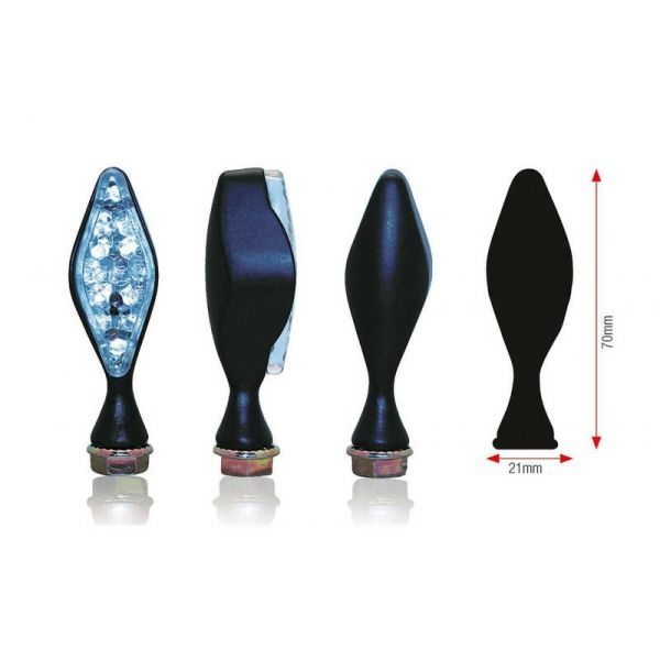 Paire de clignotants moto BIHR Losange LED noir homologués