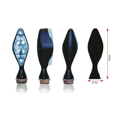 Paire de clignotants moto BIHR Losange LED noir homologués