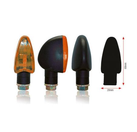 Paire de clignotants moto BIHR Triangle noir homologués