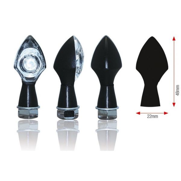 Paire de clignotants moto BIHR Power LED noir homologués