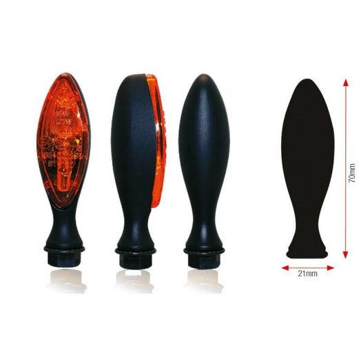 Paire de clignotants moto BIHR Elise métal noir homologués