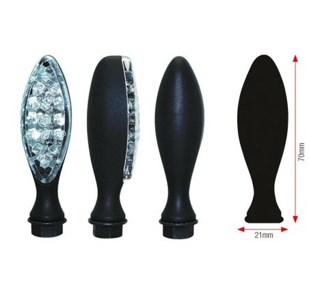 Clignotants BIHR Elipse LED métal noir universel