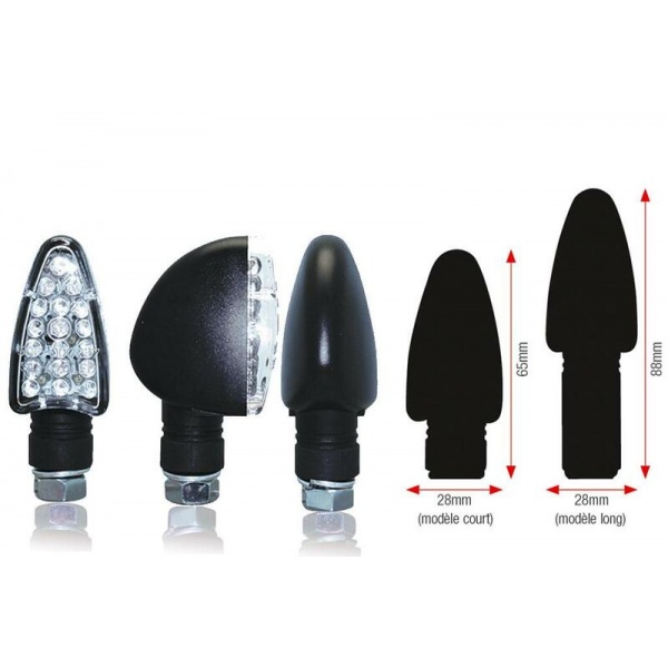 Clignotants BIHR Triangle LED court noir universel Clignotants BIHR Triangle LED court noir universel