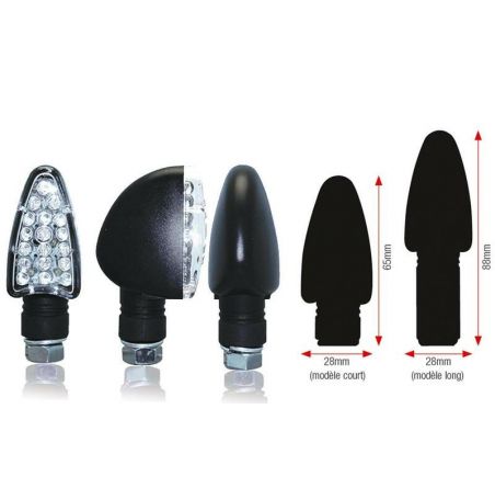 Clignotants BIHR Triangle LED court noir universel