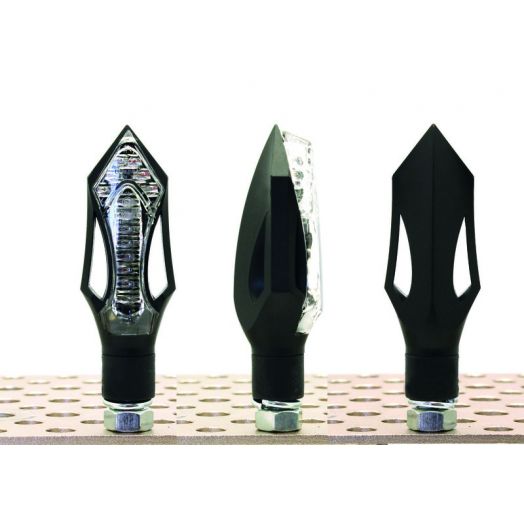 Paire de clignotants moto V-Parts Arrow LED noir universels