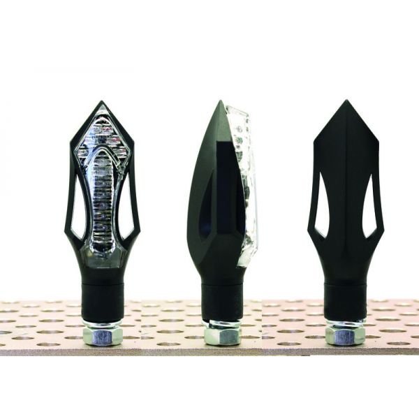 Paire de clignotants moto V-Parts Arrow LED noir universels
