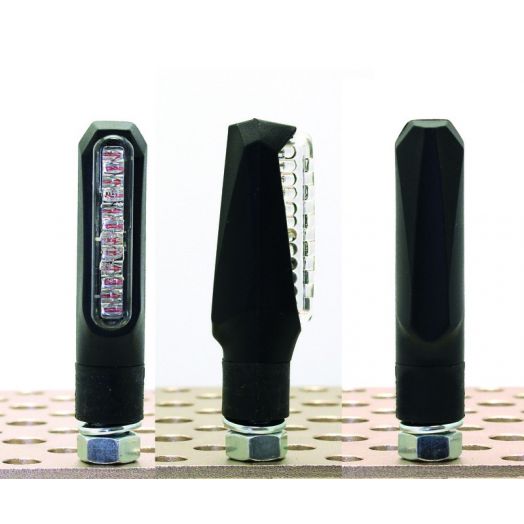 Paire de clignotants moto V-Parts Line LED noir homologués