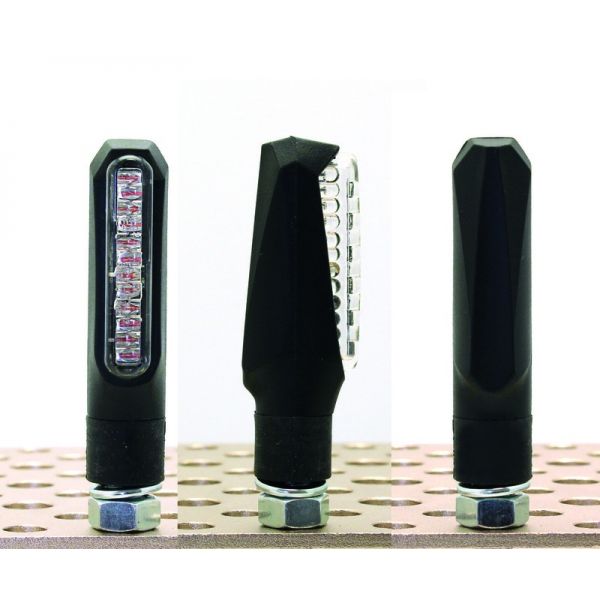 Paire de clignotants moto V-Parts Line LED noir homologués