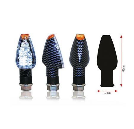 Clignotants BIHR Design LED court carbone universel
